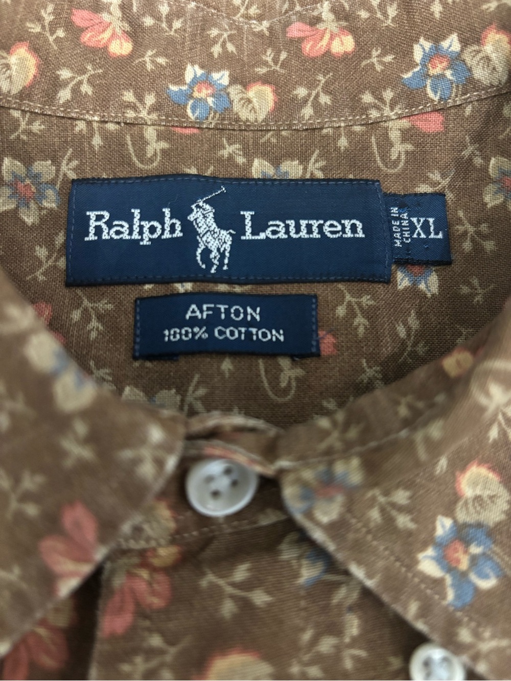 Vintage Ralph Lauren Afton Calico Pullover Shirt, XL - Picture 5 of 6